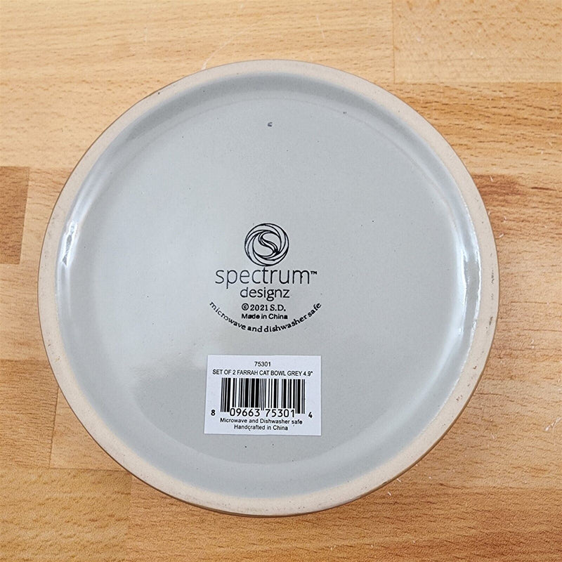 Load image into Gallery viewer, Cat Water Food Bowl Set of 2 Embossed Treat Dish