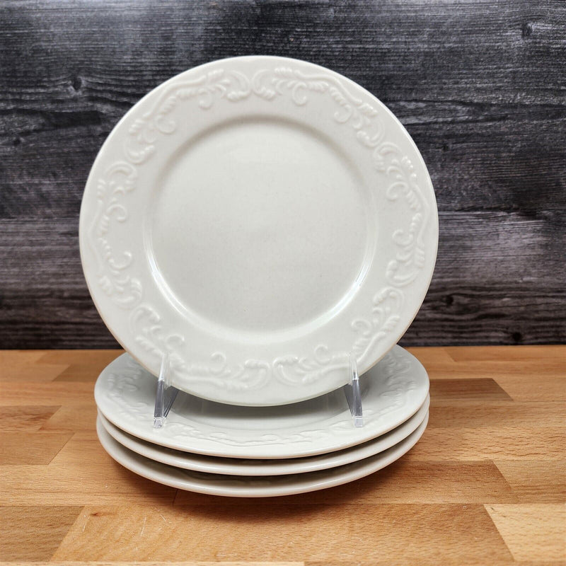 Load image into Gallery viewer, Pfaltzgraff Charlotte Set of 4 Salad Plate 7” 19cm Embossed White Stoneware