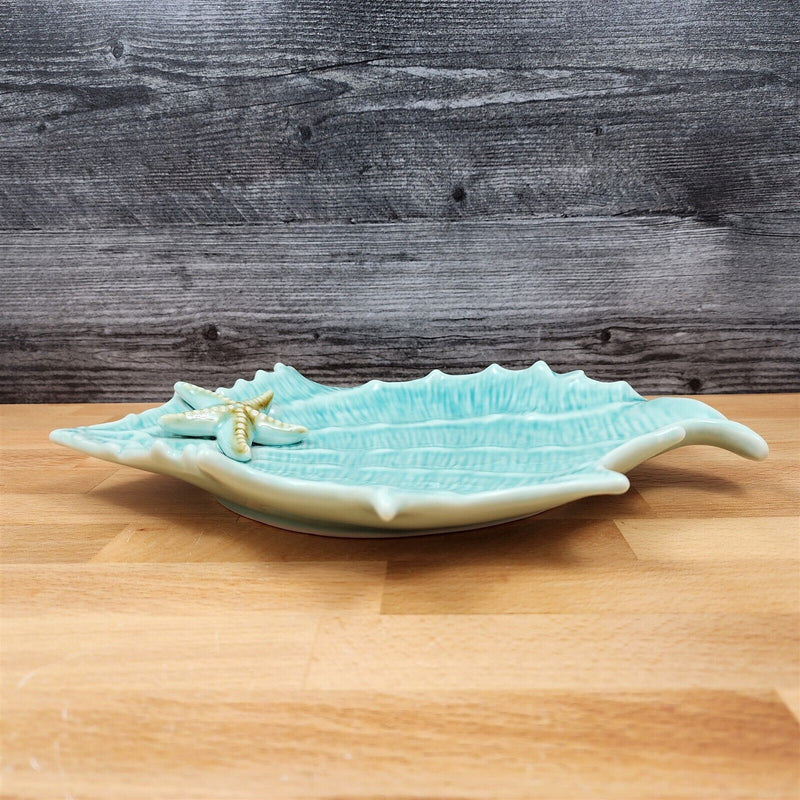Load image into Gallery viewer, Shell Plate Set of 2 Sea Star Fish Tray Life Ocean Conch Nautical by Blue Sky