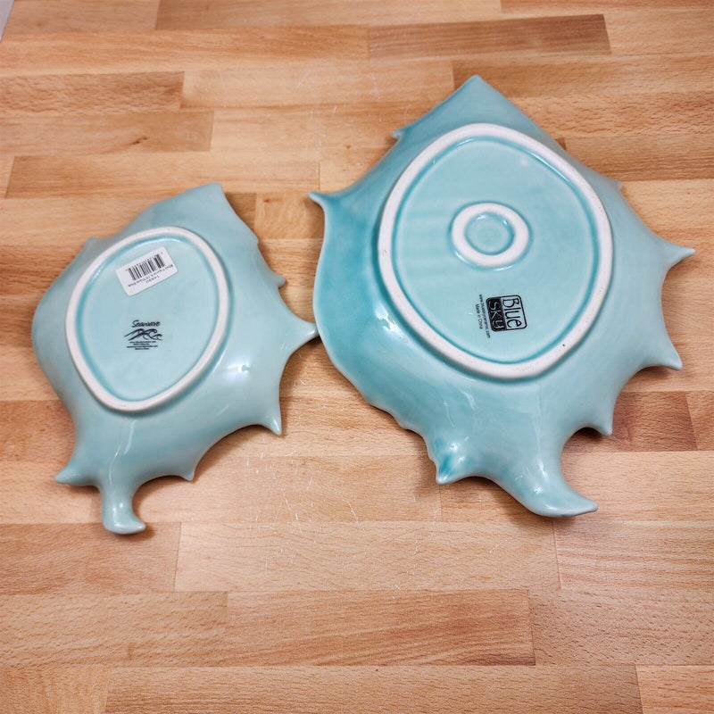 Load image into Gallery viewer, Shell Plate Set of 2 Sea Star Fish Tray Life Ocean Conch Nautical by Blue Sky