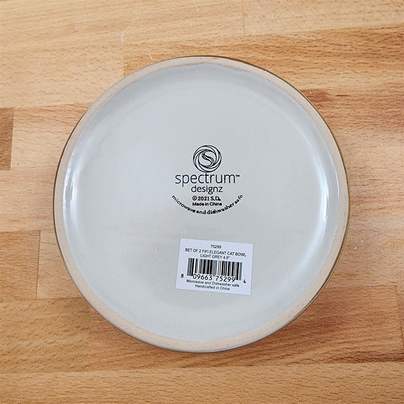Load image into Gallery viewer, Meow Cat Water Food Bowl Set of 2 Embossed Treat Dish
