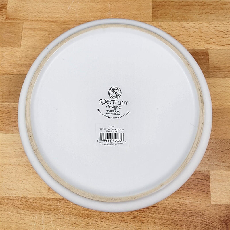 Load image into Gallery viewer, Dog Water Food Bowl Set Embossed Treat Dish In Grey and White by Blue Sky
