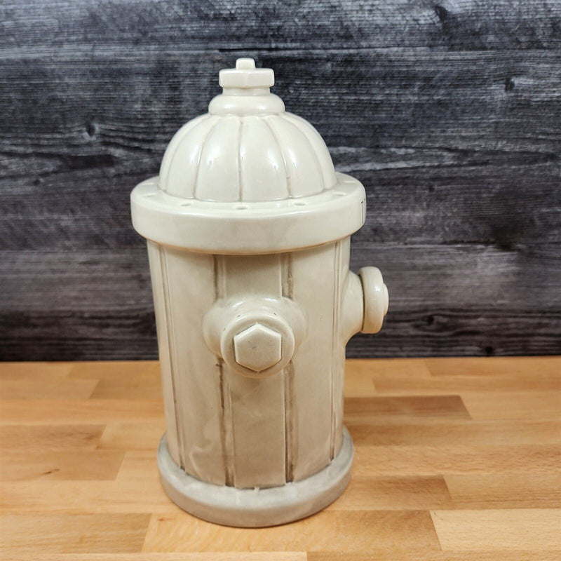 Load image into Gallery viewer, Fire Hydrant White Pet Dog Treats Cookie Canister Ceramic Jar by Blue Sky