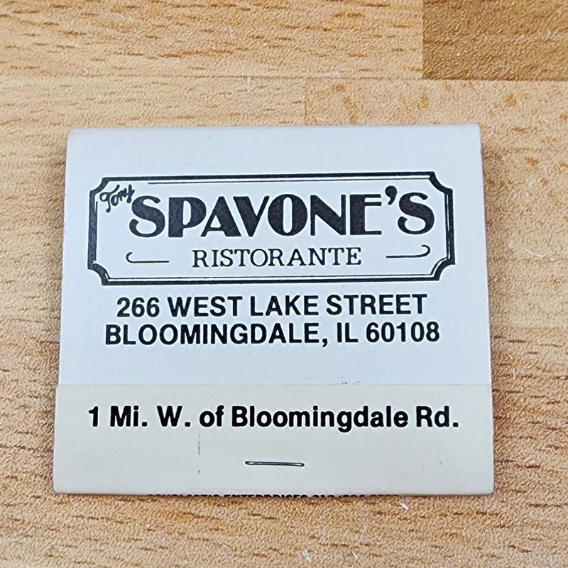 Load image into Gallery viewer, Tony Spavone's Dining Restaurant Bloomingdale Illinois Unstruck Matchbook
