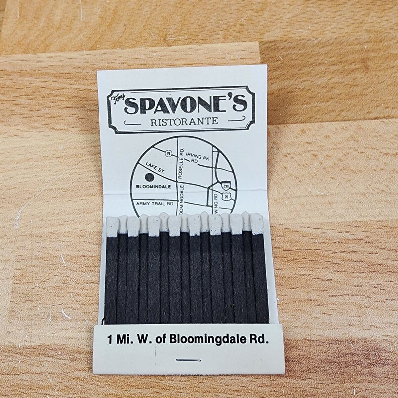Load image into Gallery viewer, Tony Spavone's Dining Restaurant Bloomingdale Illinois Unstruck Matchbook