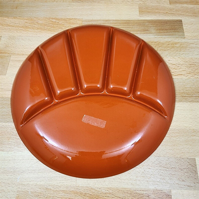 Load image into Gallery viewer, Fondue Divided Appetizer Sushi Orange Plastic Party Dining Plates Set Of 2