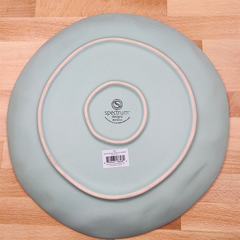 Load image into Gallery viewer, Bunny Embossed Dinner Plate 11" (28cm) Aqua Color by Blue Sky Clayworks