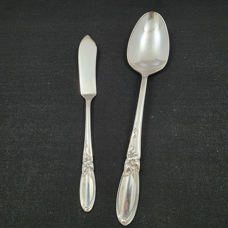 Load image into Gallery viewer, Oneida Community 1953 White Orchid Silverplated Butter Spreader & Serving Spoon