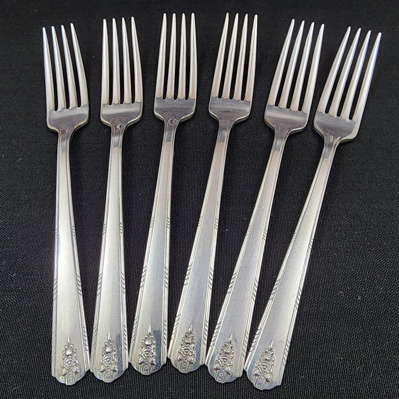 Load image into Gallery viewer, Oneida Community Forks Set of 6 Linda 1949 Silverplated Fork