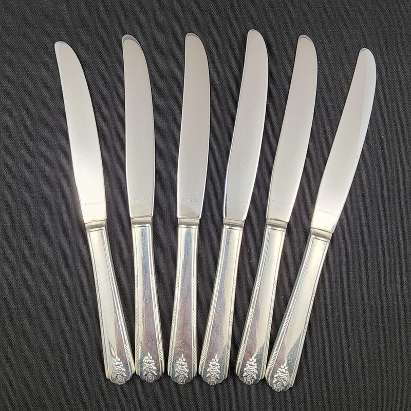 Load image into Gallery viewer, Modern Hollow Knife Set of 6 Linda 1949 by Oneida Silverplated Community Knives