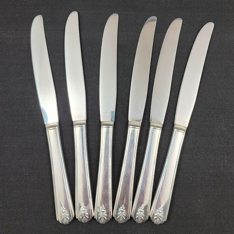 Load image into Gallery viewer, Modern Hollow Knife Set of 6 Linda 1949 by Oneida Silverplated Community Knives