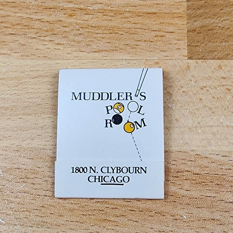 Load image into Gallery viewer, Muddler's Pool Room Matchbook Unstruck Clybourn Street Chicago
