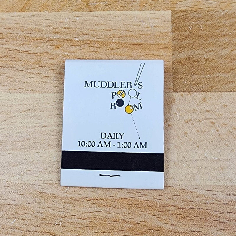 Load image into Gallery viewer, Muddler's Pool Room Matchbook Unstruck Clybourn Street Chicago