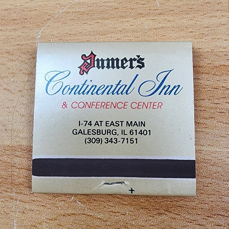 Load image into Gallery viewer, Jumer's Continental Inn Matchbook Hotel Galesburg Unstruck