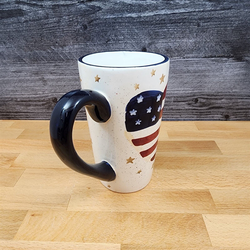 Load image into Gallery viewer, Coffee Mug Red and White Heart Flag 16oz 473ml Ceramic Tea Cup