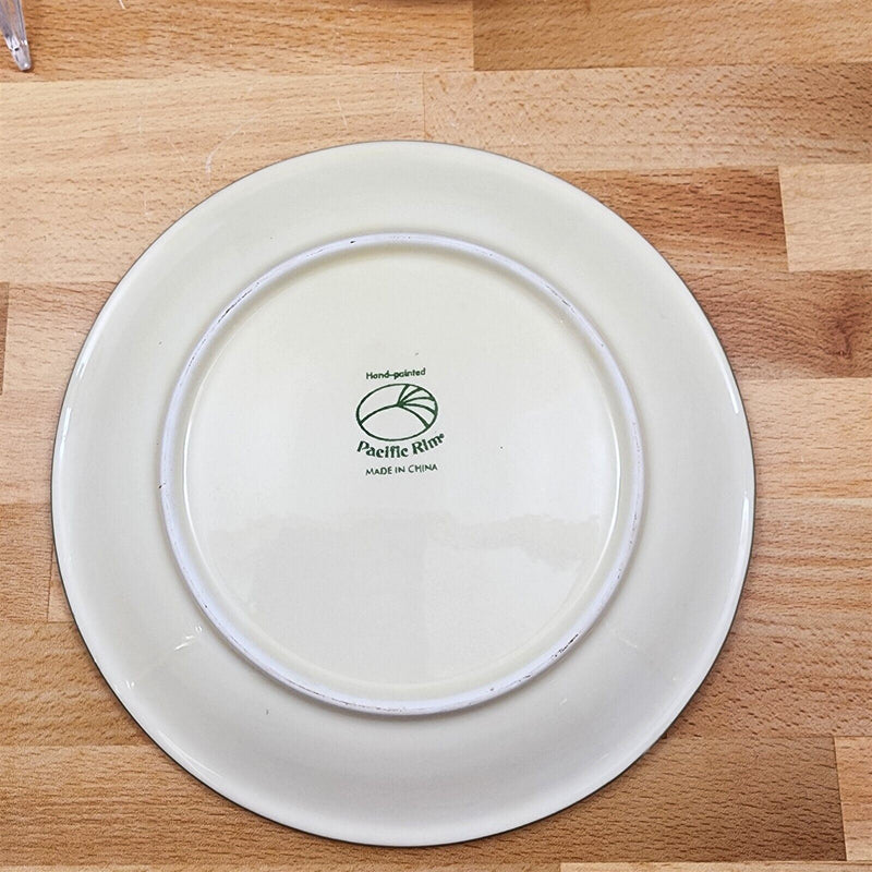 Load image into Gallery viewer, Male Cardinal And Pine Cones Set of 5 Salad Plates by Pacific Rim 8 inch (20cm)