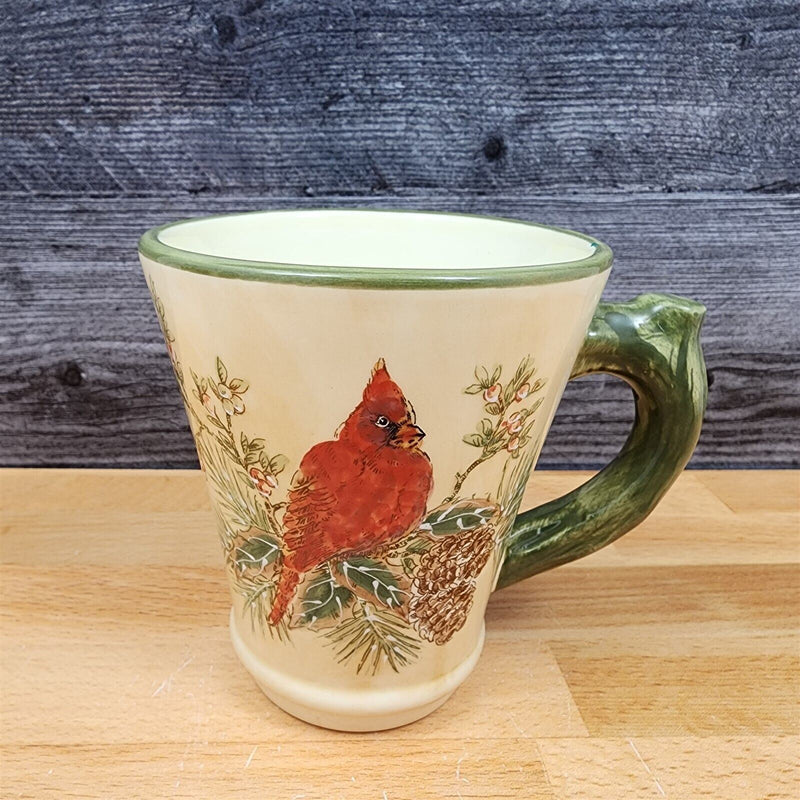 Load image into Gallery viewer, Male Cardinal And Pine Cones Coffee Mugs Set of 3 Ceramic Tea Cups Pacific Rim