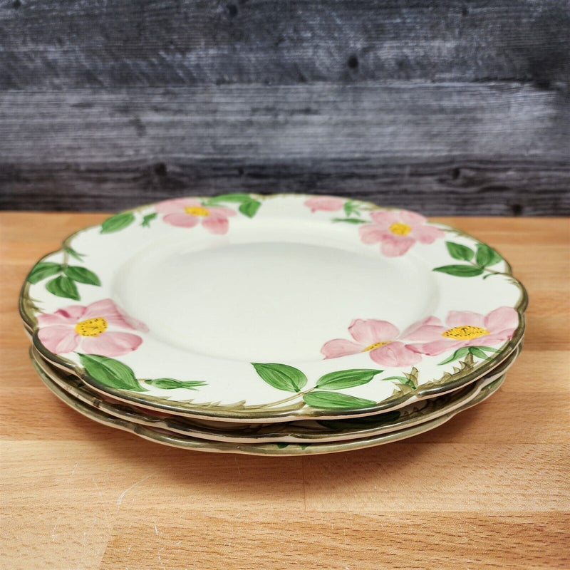 Load image into Gallery viewer, Franciscan Desert Rose 10" Dinner Plate Set of 3 Earthenware USA Half Moon Stamp