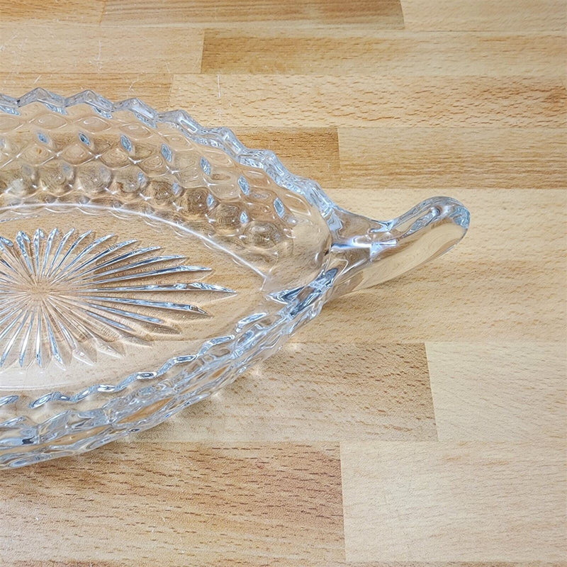 Load image into Gallery viewer, Fostoria American Cubist Clear Glass Relish Dish Boat With Handles 12" Stem 2056