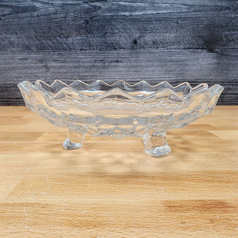 Load image into Gallery viewer, Fostoria American Cubist Clear Glass Round Bon Bon Bowl 7" Stem 2056
