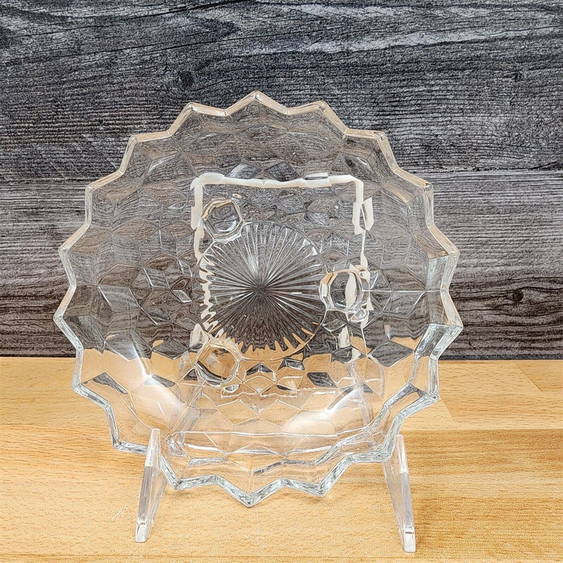 Load image into Gallery viewer, Fostoria American Cubist Clear Glass Round Bon Bon Bowl 7" Stem 2056