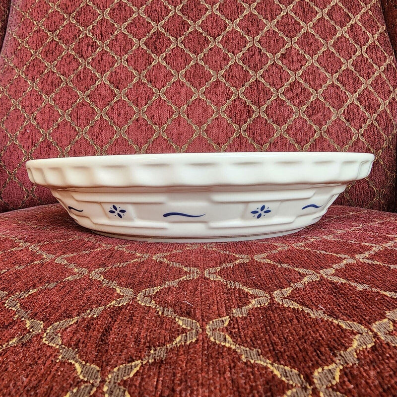 Load image into Gallery viewer, Longaberger Pie Baking Plate 10 inch Woven Traditions Classic Blue With Box