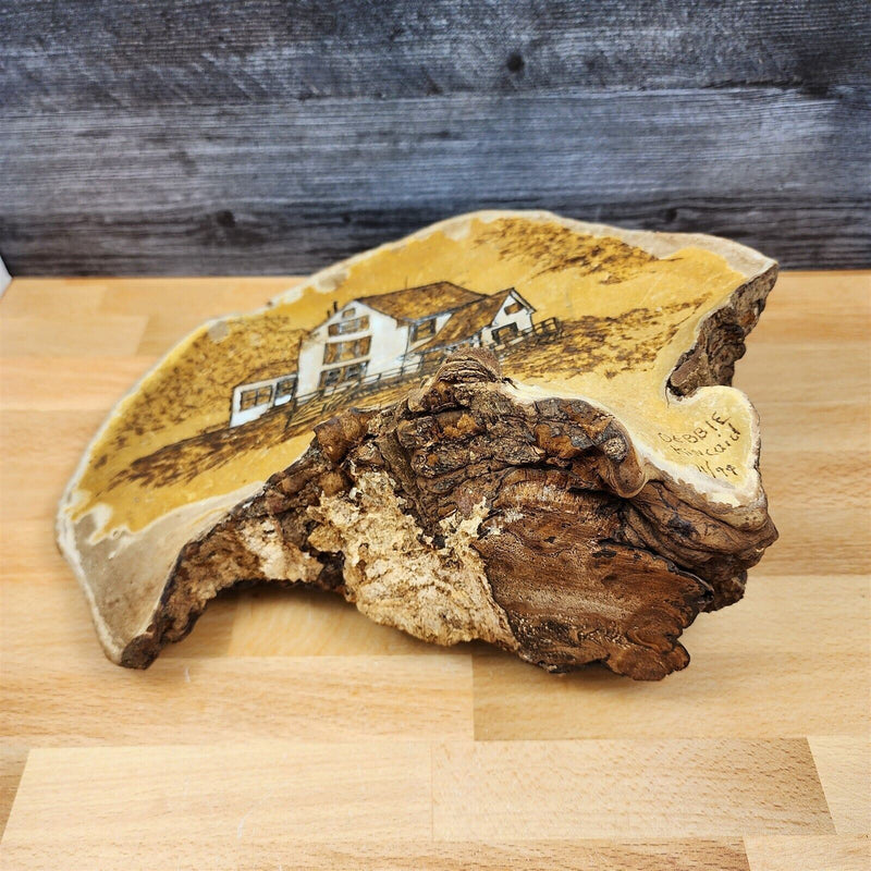 Load image into Gallery viewer, Conk Shelf Mushroom Hand Painted House Tree Fungus Signed Debbie Kincaid