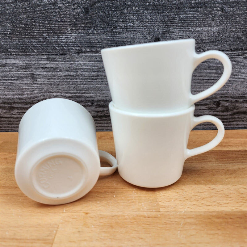 Load image into Gallery viewer, Corelle Corning White Coffee Cup Set of 3 Ear Shape Handle Mugs