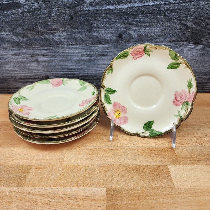 Load image into Gallery viewer, Franciscan Desert Rose Saucer for Tea Cups Set of 6 USA TV Mark