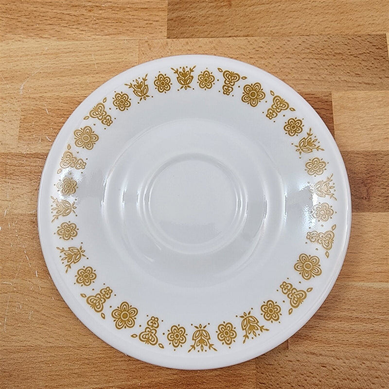 Load image into Gallery viewer, Corelle Corning Butterfly Gold Set of 6 Flat Cup & Saucer with Hook Handle Mugs