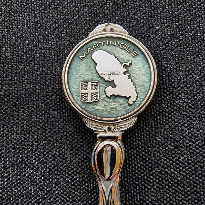 Load image into Gallery viewer, Martinique Souvenir Travel Spoon French Caribbean Island Crest Silver Plated