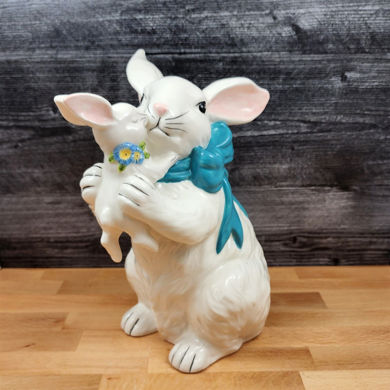 Load image into Gallery viewer, White Bunny Mom and Baby Figurine by Blue Sky and Heather Golminic Decorative