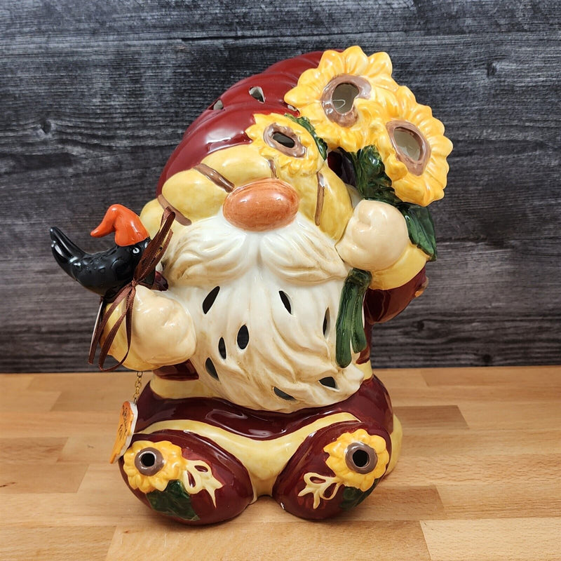Load image into Gallery viewer, Sunflower Harvest Gnome Tealight Candle Holder by Blue Sky and Heather Goldminc