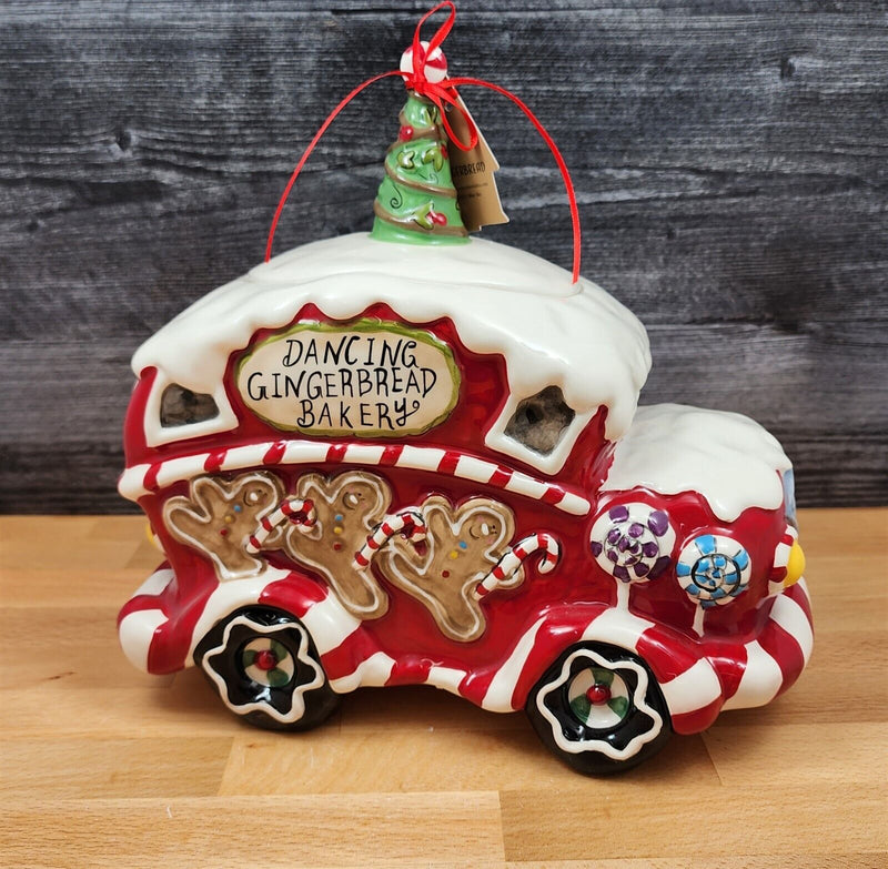 Load image into Gallery viewer, Dancing Gingerbread Baker Cookie Jar by Blue Sky Heather Goldminc Kitchen Decor