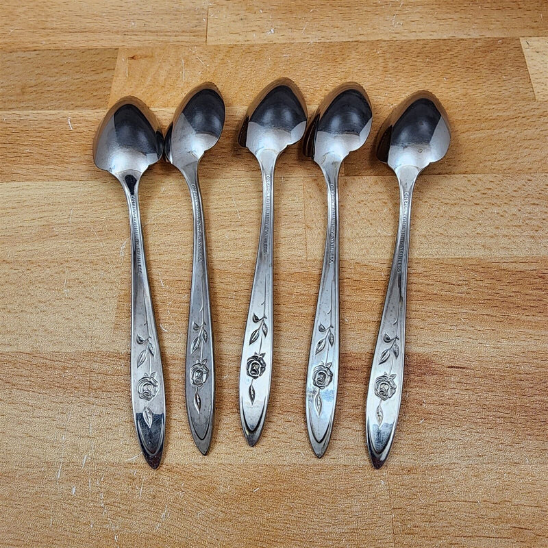 Load image into Gallery viewer, Oneida MY ROSE Grapefruit Spoon Set of 5 Community Stainless Flatware 6" (15cm)
