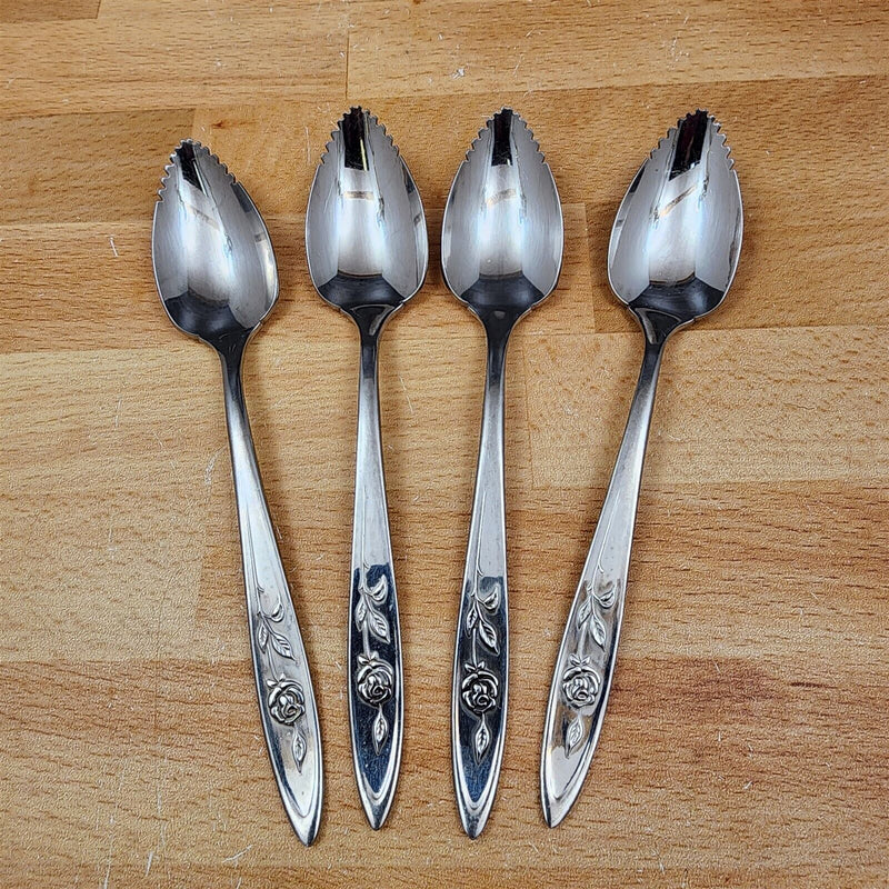 Load image into Gallery viewer, Oneida MY ROSE Grapefruit Spoon Set of 4 Community Stainless Flatware 6" (15cm)