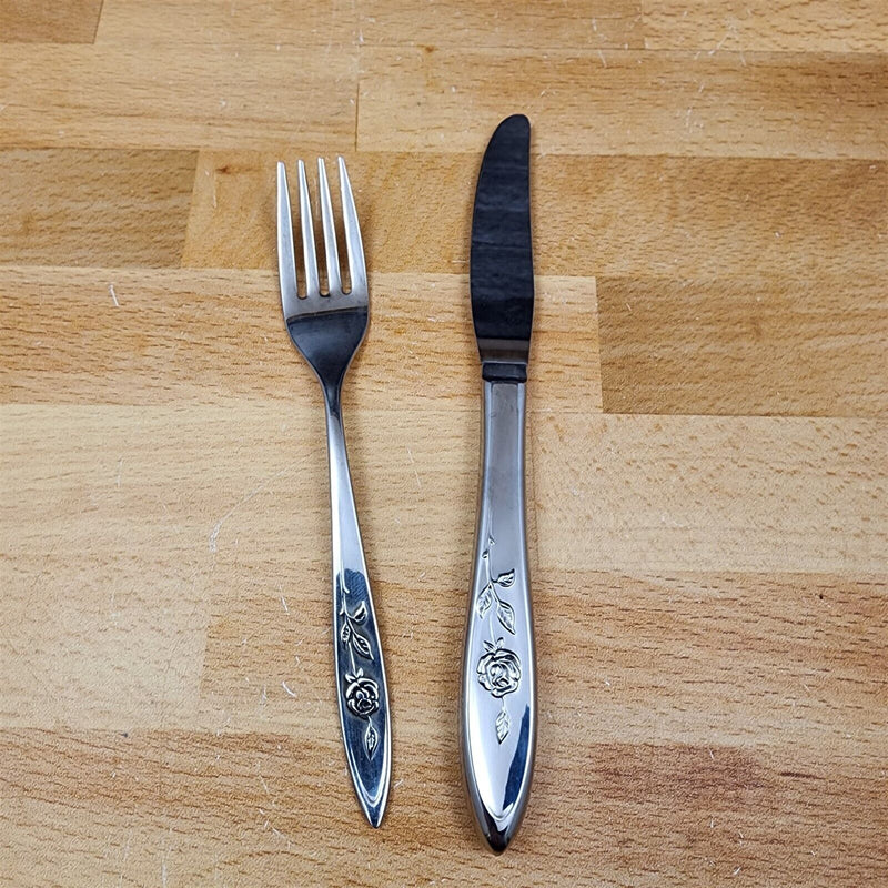 Load image into Gallery viewer, Oneida MY ROSE Youth Knife and Fork Set Community Stainless Flatware