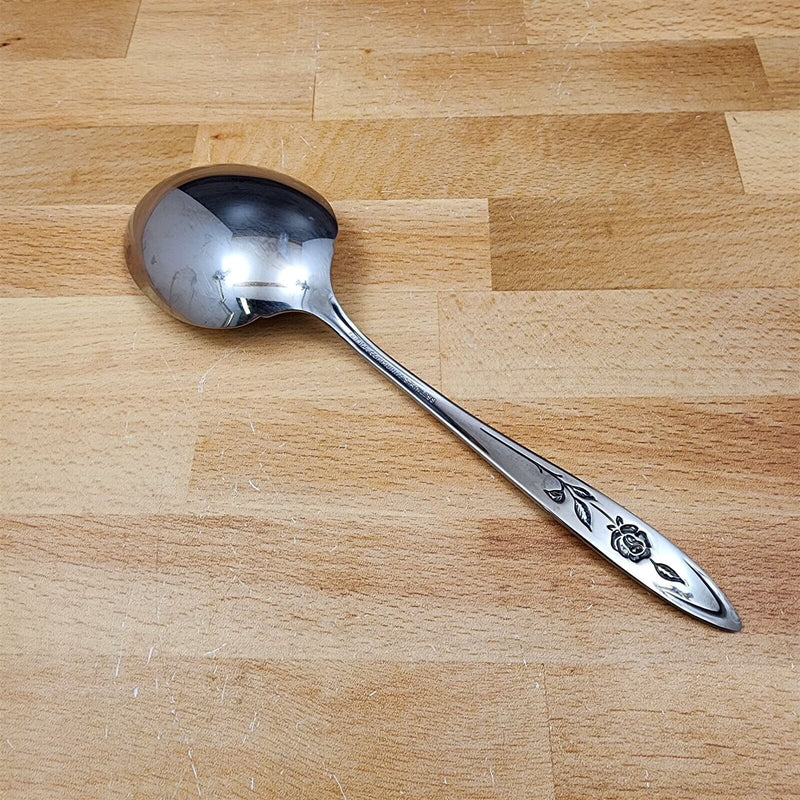Load image into Gallery viewer, Oneida MY ROSE Solid Smooth Casserole Spoon Community Stainless Flatware 8 5/8"