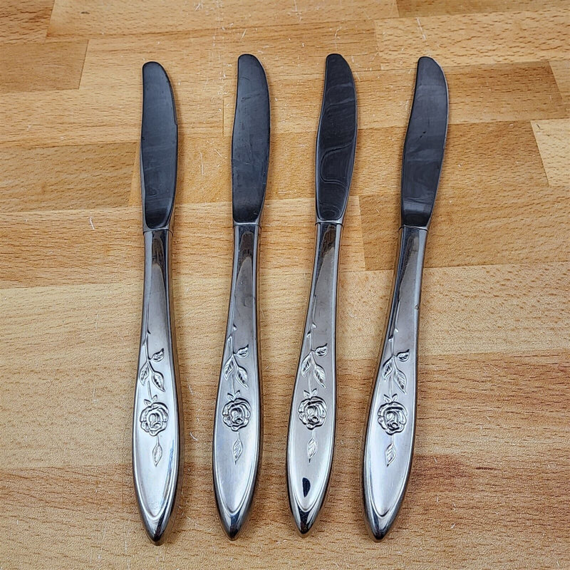 Load image into Gallery viewer, Oneida MY ROSE Hollow Knife Set of 4 Community Stainless Flatware 8 1/2" (22cm)