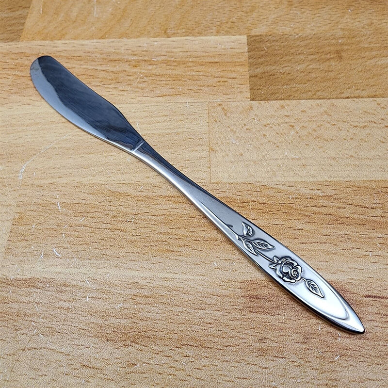 Load image into Gallery viewer, Oneida MY ROSE Flat Handle Butter Spreader Community Stainless Flatware 6 3/8"