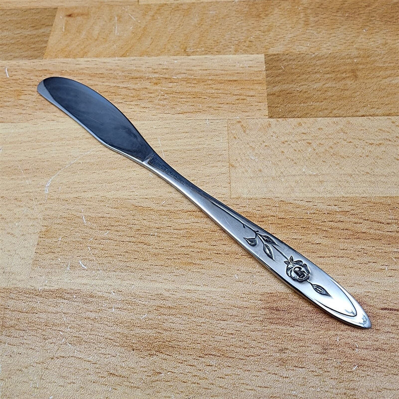 Load image into Gallery viewer, Oneida MY ROSE Flat Handle Butter Spreader Community Stainless Flatware 6 3/8"