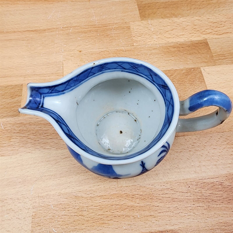 Load image into Gallery viewer, Snout-Nosed Creamer 3” By Canton Antique Chinese Export Blue White Porcelain