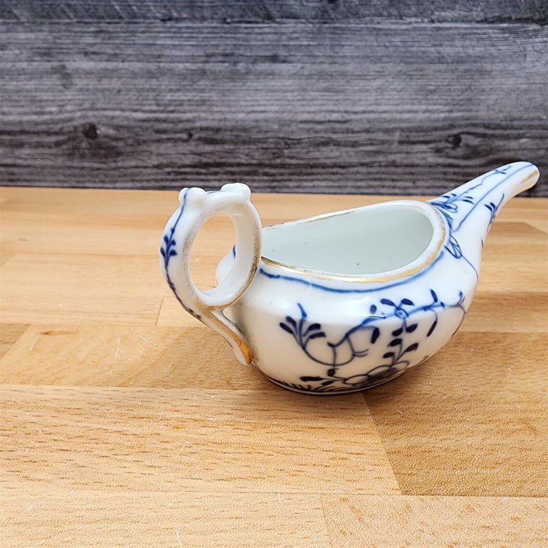 Load image into Gallery viewer, German Flow Blue Floral with Gold Trim Medical Porcelain Invalid Baby Feeder Cup