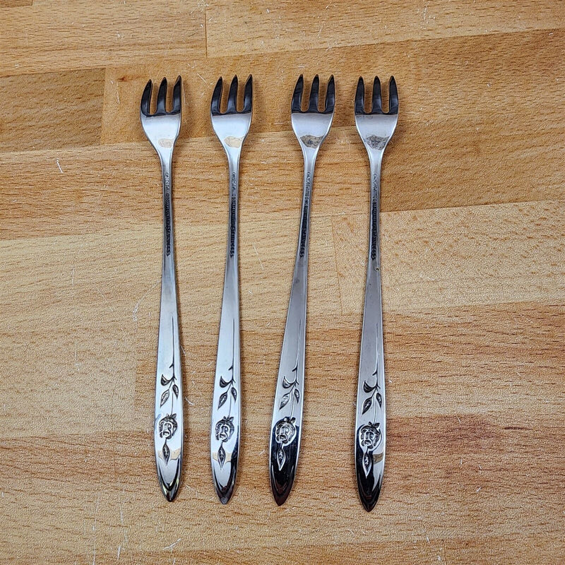 Load image into Gallery viewer, 4 Oneida MY ROSE Cocktail Seafood Fork Community Stainless Flatware 6 1/4" 16cm
