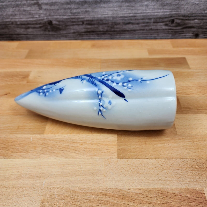 Load image into Gallery viewer, Porcelain Japan Blue & White Iris Wall Pocket Vase Planter Conical Cone Sconce