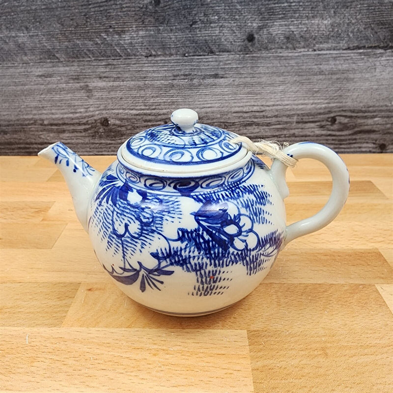 Load image into Gallery viewer, Antique Teapot Floral Blue White Chinese Export Porcelain