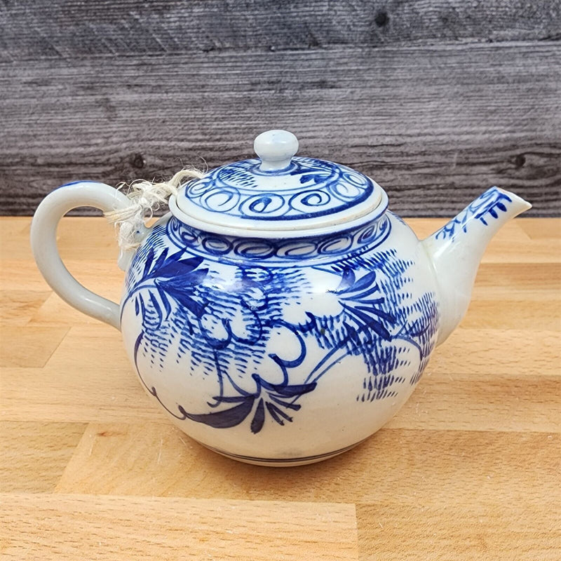 Load image into Gallery viewer, Antique Teapot Floral Blue White Chinese Export Porcelain