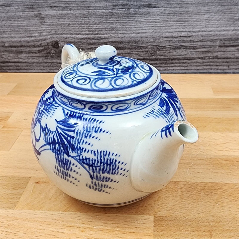 Load image into Gallery viewer, Antique Teapot Floral Blue White Chinese Export Porcelain
