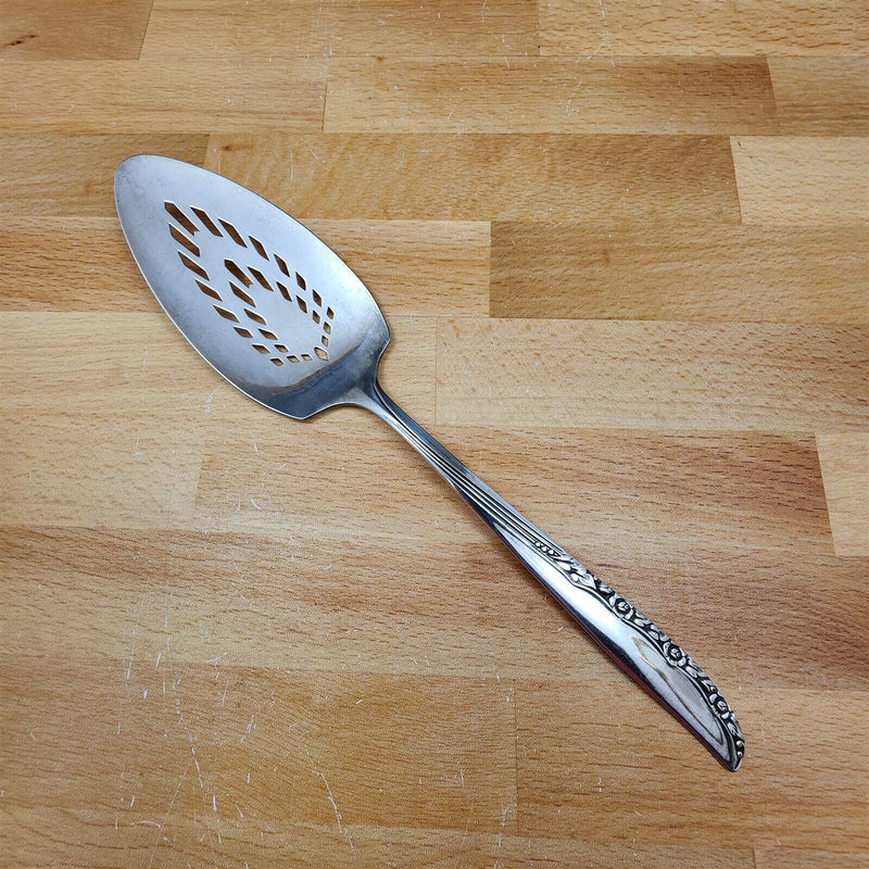 Load image into Gallery viewer, Solid Pierced Pie Server Brittany Rose Silverplate 1948 Flatware by Oneida 9.5"