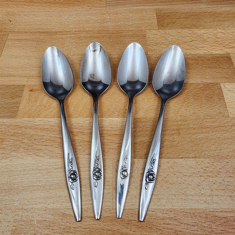Load image into Gallery viewer, Teaspoon Lasting Rose Stainless Set of 4 by ONEIDA Flatware 6" (15cm)